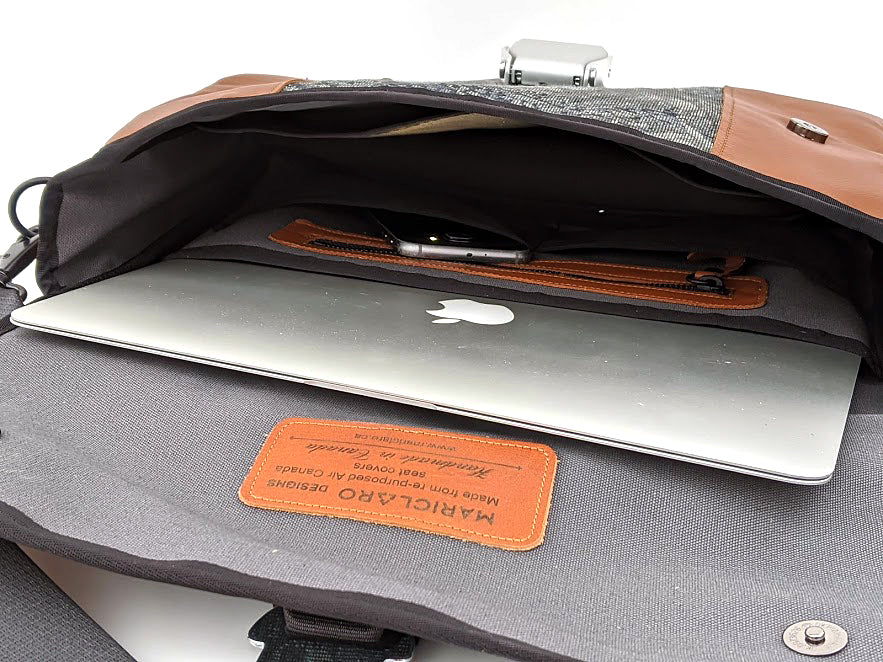 Sac pour ordinateur portable Mariclaro YYZ - Vert forêt vintage Matériel Air Canada