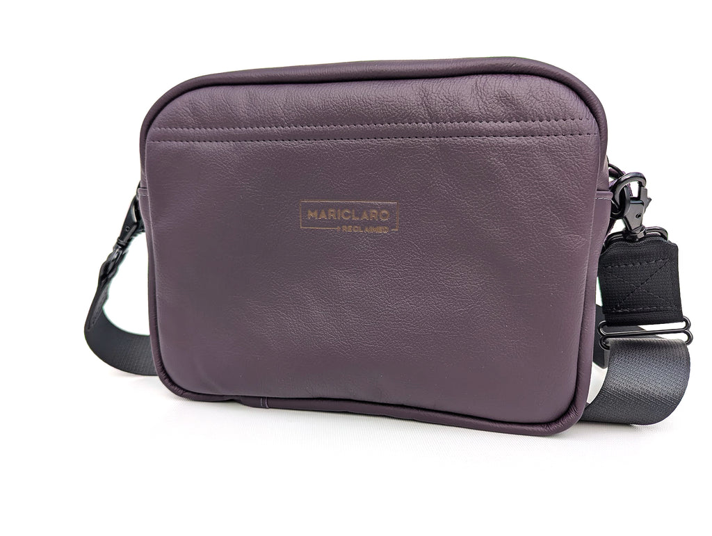 Purple leather messenger bag 2025