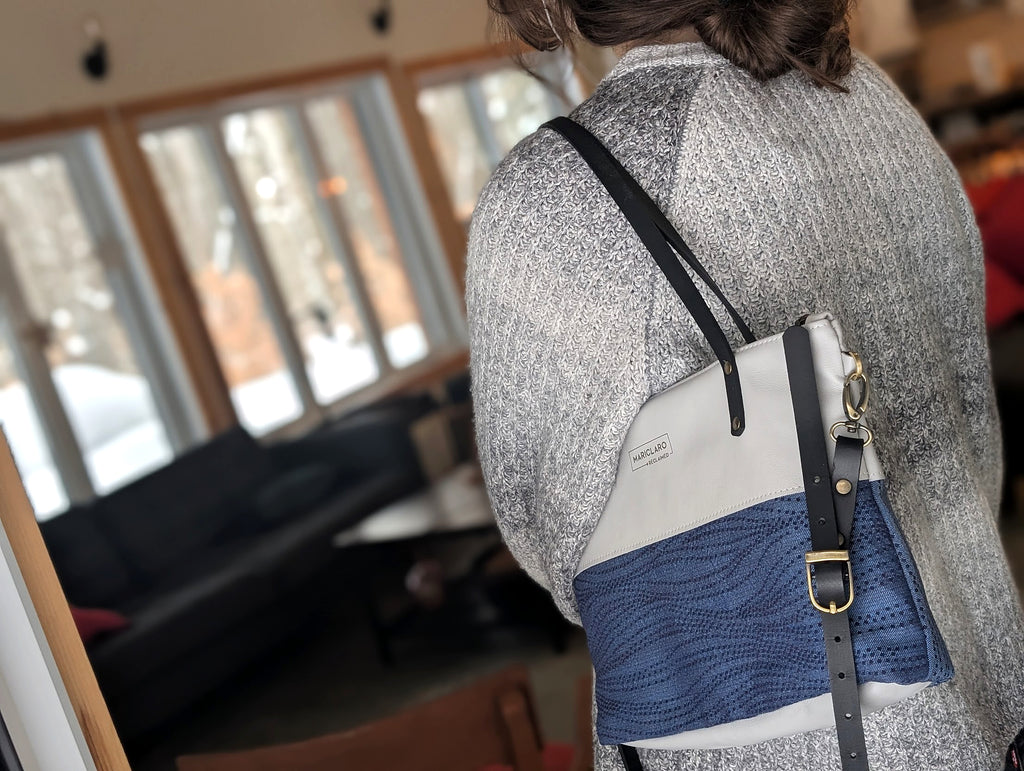 Mariclaro VIE Purse - Vintage Air Canada Material Blue