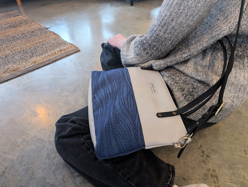 Mariclaro VIE Purse - Vintage Air Canada Material Blue