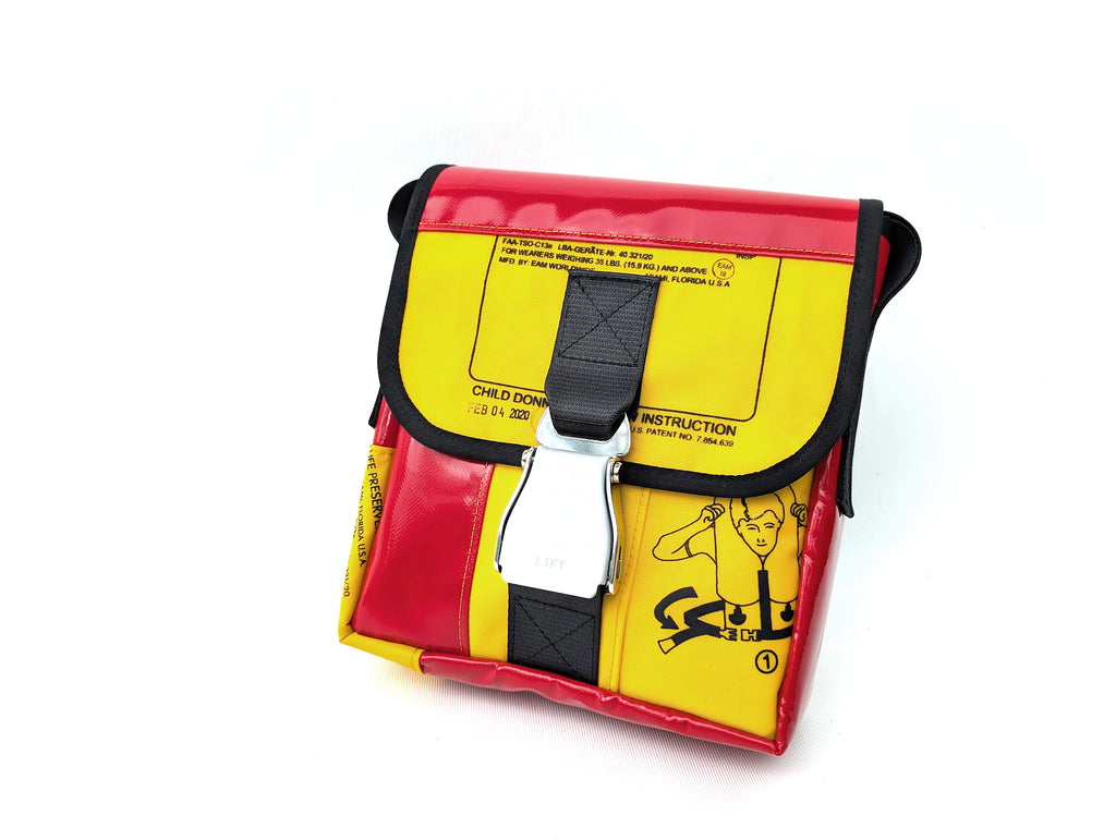 Mariclaro Mini Messenger Bag - Aircraft Life Jackets - Red