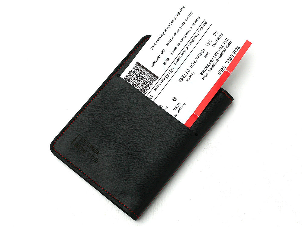 Mariclaro Passport Holder - Air Canada 777HD / Red Stitch