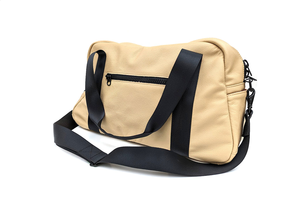 Mariclaro Leather Duffle Bag - Light Beige